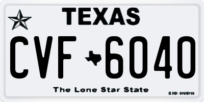 TX license plate CVF6040
