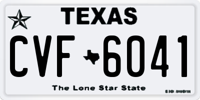 TX license plate CVF6041