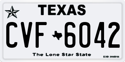 TX license plate CVF6042