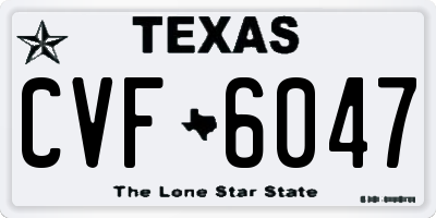 TX license plate CVF6047