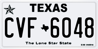 TX license plate CVF6048