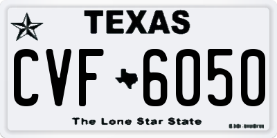 TX license plate CVF6050