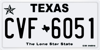 TX license plate CVF6051