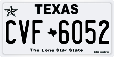 TX license plate CVF6052