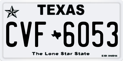 TX license plate CVF6053