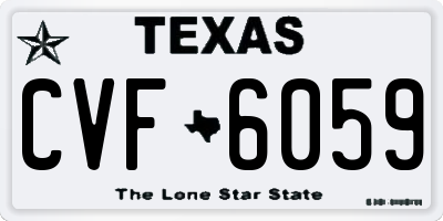 TX license plate CVF6059