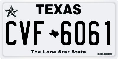 TX license plate CVF6061