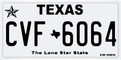 TX license plate CVF6064