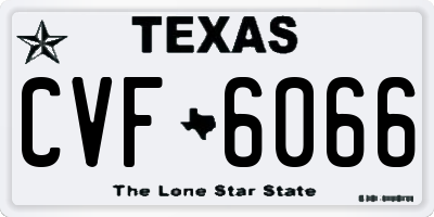 TX license plate CVF6066