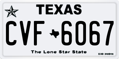 TX license plate CVF6067