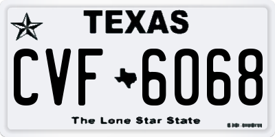 TX license plate CVF6068