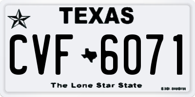 TX license plate CVF6071