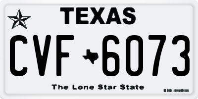 TX license plate CVF6073