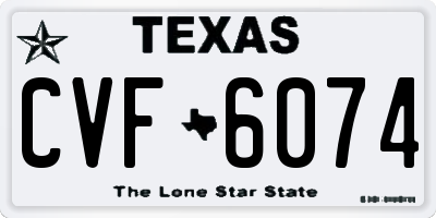 TX license plate CVF6074
