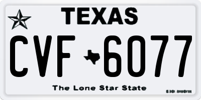 TX license plate CVF6077