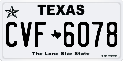 TX license plate CVF6078