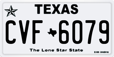 TX license plate CVF6079