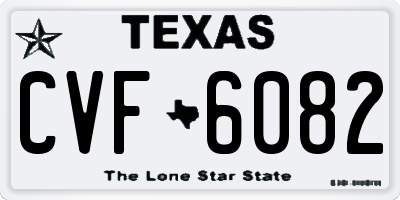 TX license plate CVF6082