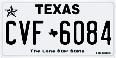 TX license plate CVF6084