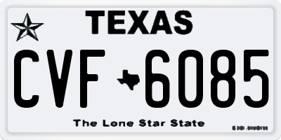 TX license plate CVF6085