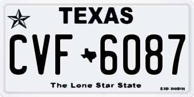 TX license plate CVF6087