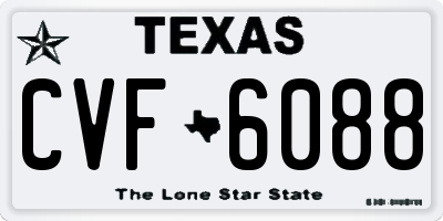 TX license plate CVF6088