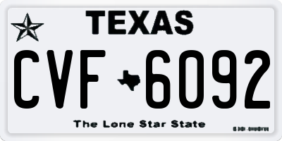 TX license plate CVF6092