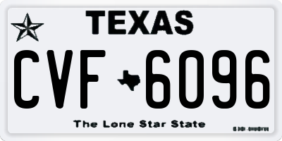 TX license plate CVF6096