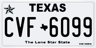 TX license plate CVF6099