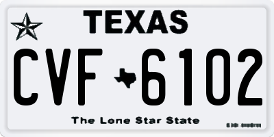 TX license plate CVF6102