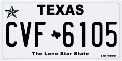 TX license plate CVF6105