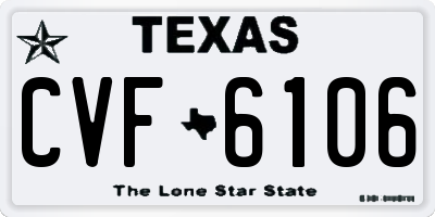 TX license plate CVF6106