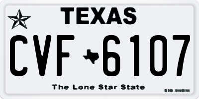 TX license plate CVF6107