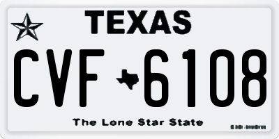 TX license plate CVF6108