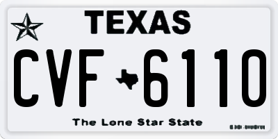 TX license plate CVF6110