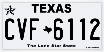 TX license plate CVF6112