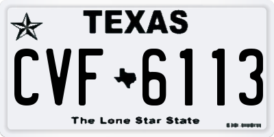 TX license plate CVF6113