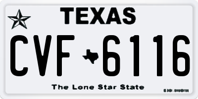 TX license plate CVF6116