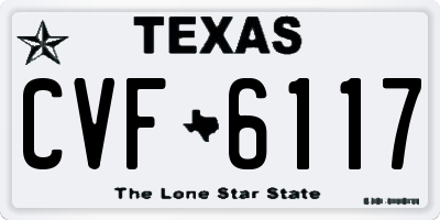 TX license plate CVF6117