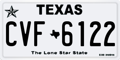 TX license plate CVF6122