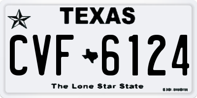 TX license plate CVF6124