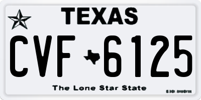 TX license plate CVF6125