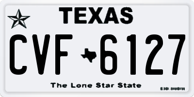 TX license plate CVF6127