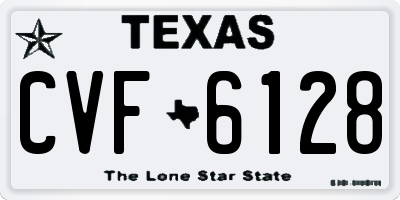 TX license plate CVF6128