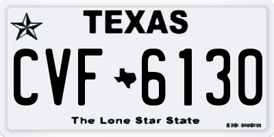 TX license plate CVF6130