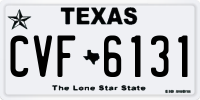 TX license plate CVF6131