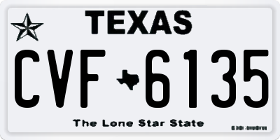 TX license plate CVF6135