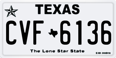 TX license plate CVF6136