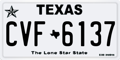 TX license plate CVF6137