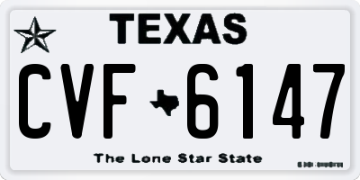 TX license plate CVF6147